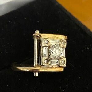 Claude Thibaudeau 14K Gold & Platinum Diamond Ring | .36ct Center Diamond